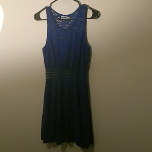 Women blue lace dress